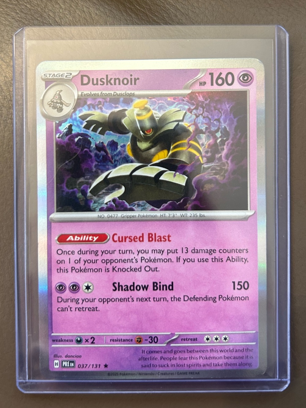 POKÉMON Dusknoir (Holo Rare) 2025yr/hard sleeve